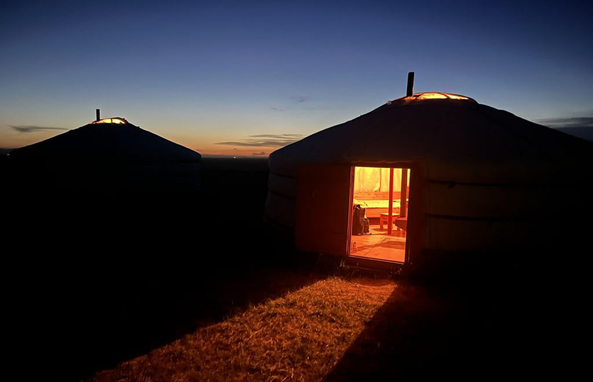 Ger image in the night , by Natasha Fijn, Kharkhorin Mongolia,  July 2024.