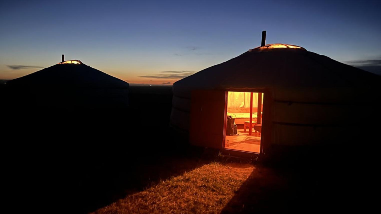 Ger image in the night , by Natasha Fijn, Kharkhorin Mongolia,  July 2024.
