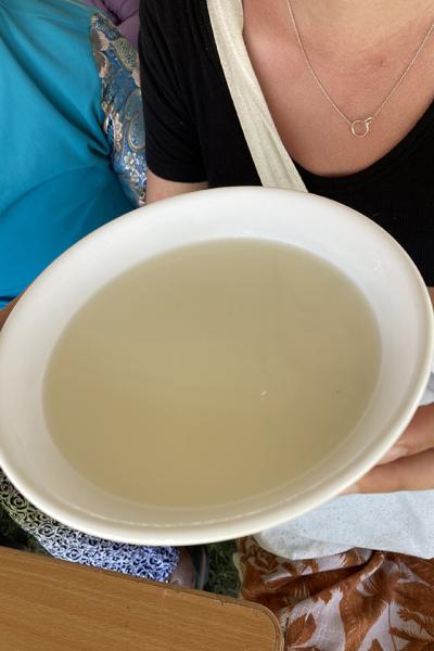 Figure 2. Airag I tried at the local Naadam at Karakorum. The bowl was passed around for everyone to have a sip.
